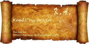 Kemény Anita névjegykártya