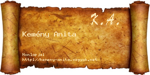 Kemény Anita névjegykártya